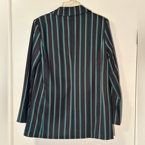 Black green yellow striped oversized blazer size medium - Picture 2 of 4